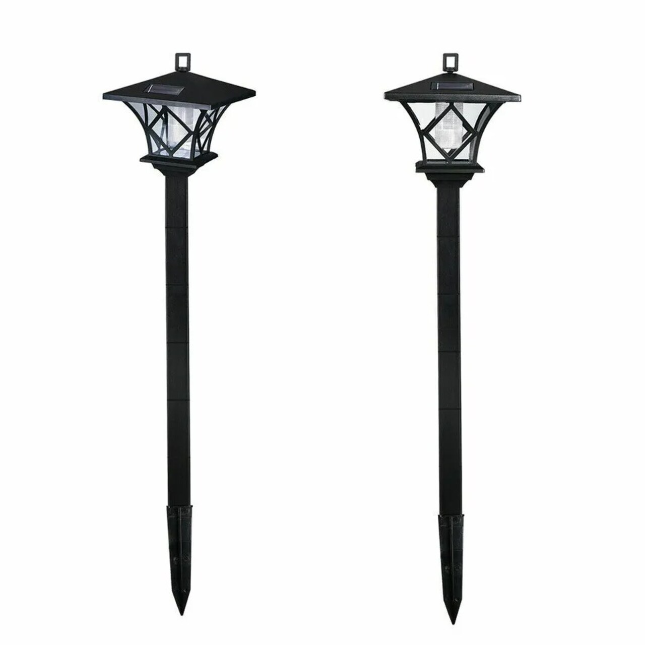 Solar Power Light Lamp Post Lantern 2-in-1 Yard Stake Outdoor Garden Lighting 5'